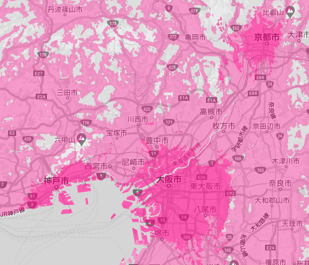 楽天回線近畿地方